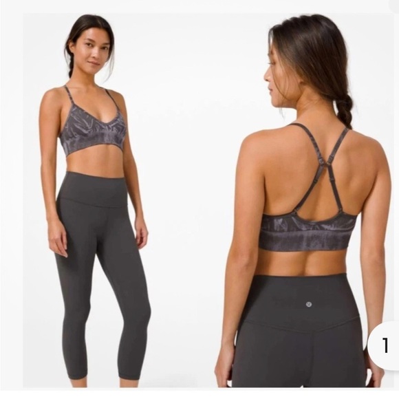 Lululemon Ebb To Street Bra Stone Wash Graphite Grey A/B Cup size 6 - Picture 1 of 4